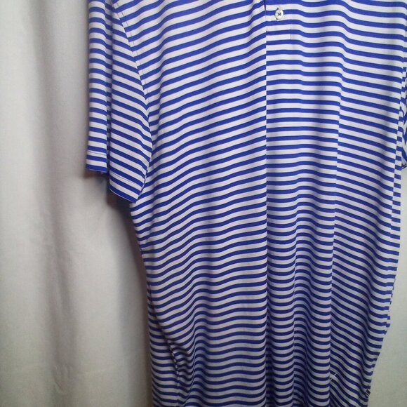 Nautica Polo Shirt XL Men Short Sleeve Stripe Soft Stretch Blue White - Picture 11 of 16